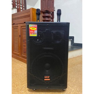 Loa karaoke bluetooth hát cực hay, giá rẻ, bas 3 tấc, 2 micro không dây, bảo hành 1 năm