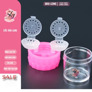 Cốc rửa lens Sky contact lens| Ảnh thật+ Video hướng dẫn Sử Dụng