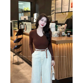 ao thun tay dài cổ tim