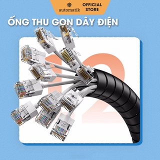 Ống Máng Đi Dây Điện, Bọc Giấu Cố Định Dây Điện, Nẹp Luồn Dây Vỏ Bọc Dây Cáp 1,5 M Kèm Kẹp - Automatik