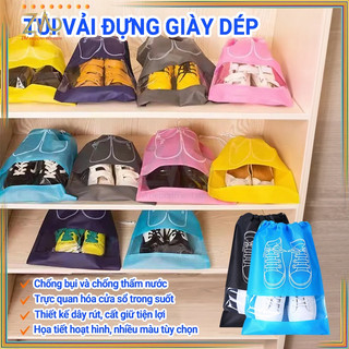 Túi Vải Dây Rút Size Lớn Túi Đựgiày Hoạ Tiết Chống Bẩn Đi Du Lịch Tiện Lợi  Bảo Vệ Giày-thiết Kế Tinh Tế, Đựng Giày Dép