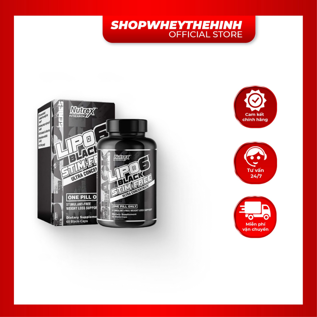 Viên Giảm Mỡ Nutrex Lipo6 Black Stim-Free 60 Viên
