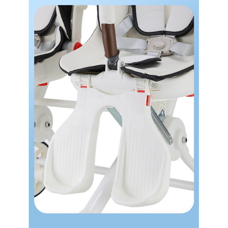 Xe đẩy đôi gập gọn nằm được có mái che ( có sẵn