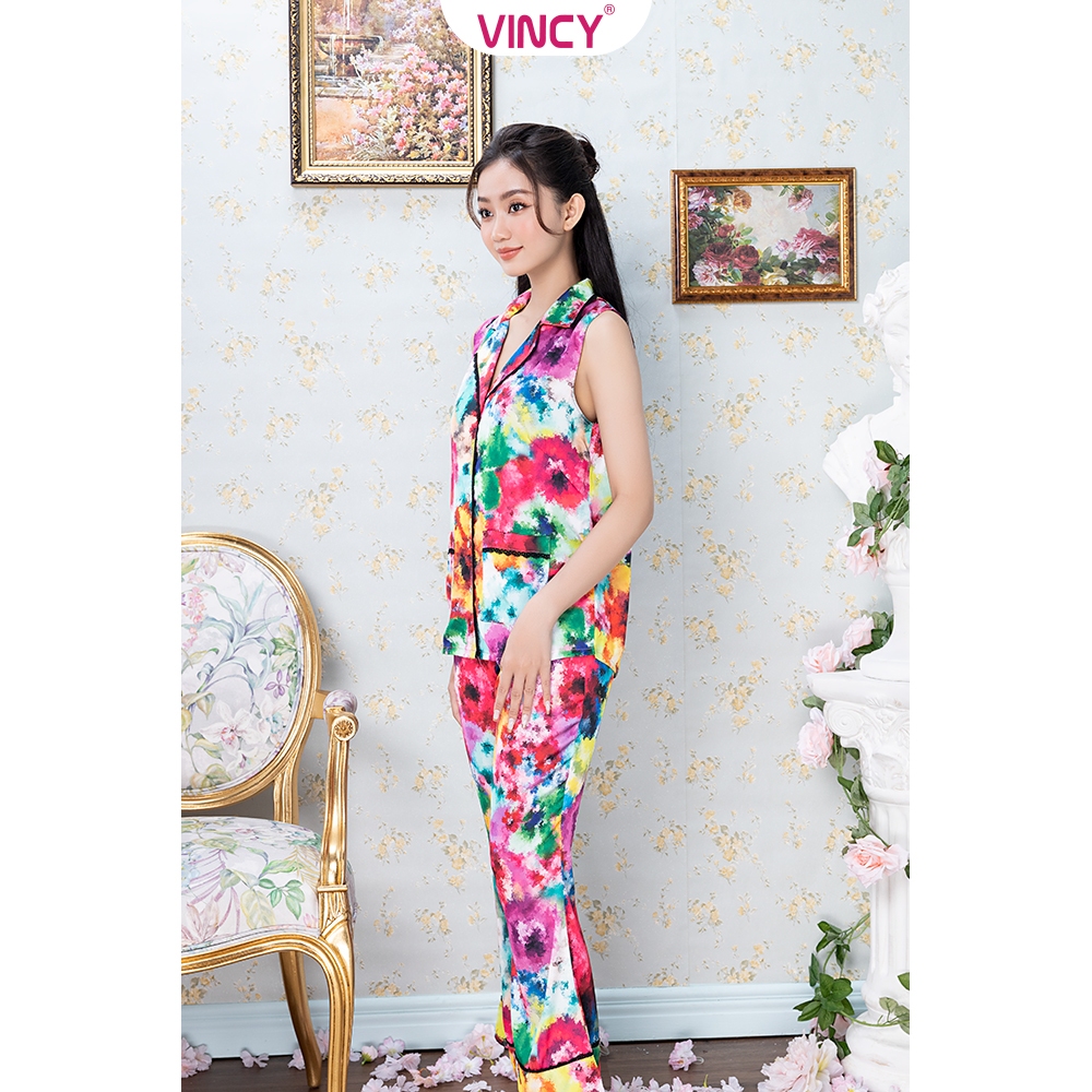 Bộ Đồ Satin Dài Nữ Vincy BSD050S21