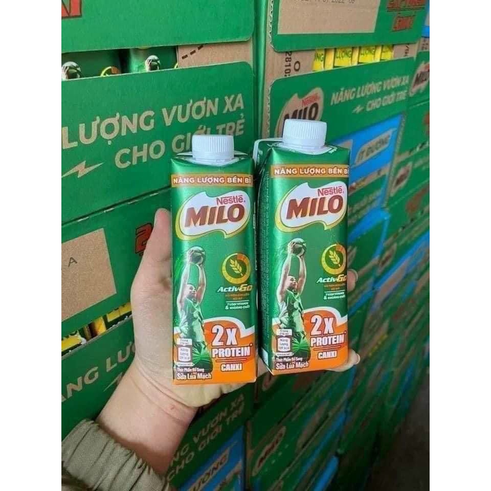 1 thùng 24 hộp sữa lúa mạch milo nắp vặn bổ sung canxi - ship trực tiếp nội thành Hà Nội