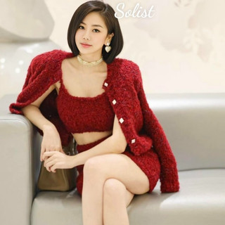SET ÁO 2 DÂY LEN CHÂN VÁY KÈM KHOÁC CAO CẤP