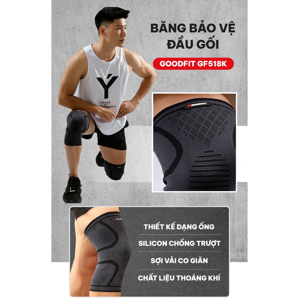 Băng đầu gối, bó gối thể thao đàn hồi GoodFit GF518K (đôi)