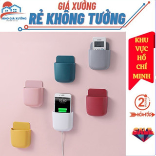  Kệ Dán Tường Để Điện Thoại , Remote - Giá Đỡ Sạc Điện Thoại Có Móc Treo Giữ Dây Điện Tiện Dụng
