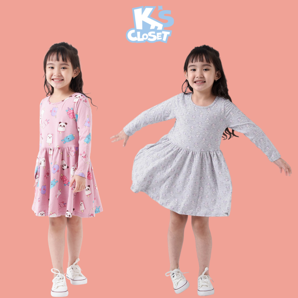 Váy Dài Tay Bé Gái (1-9 Tuổi) K's Closet E028TEF / E048TEF / E049TEF/ E059TEF TM