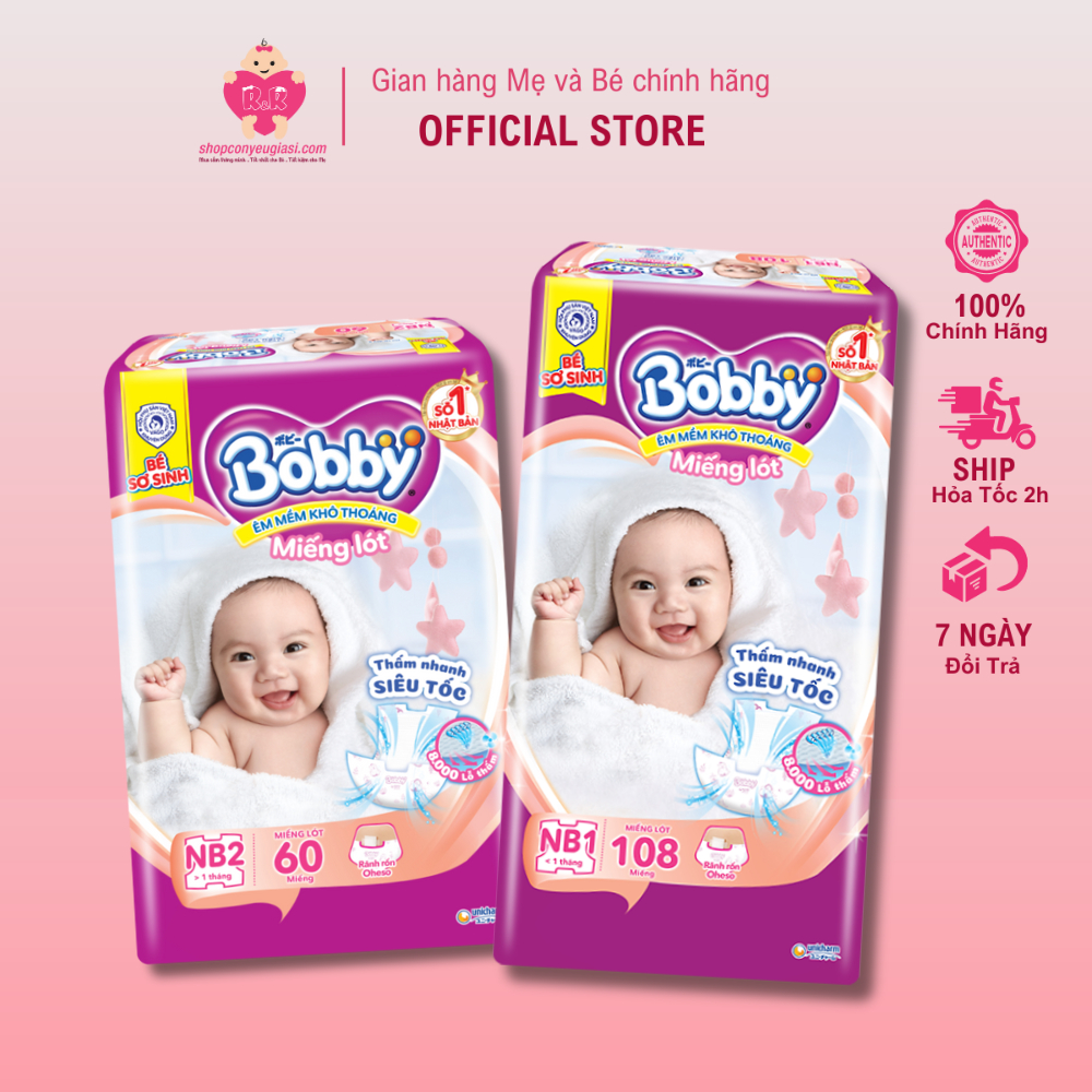 Miếng Lót Bobby Newborn 2 - 60 Miếng - Kèm Set Quà
