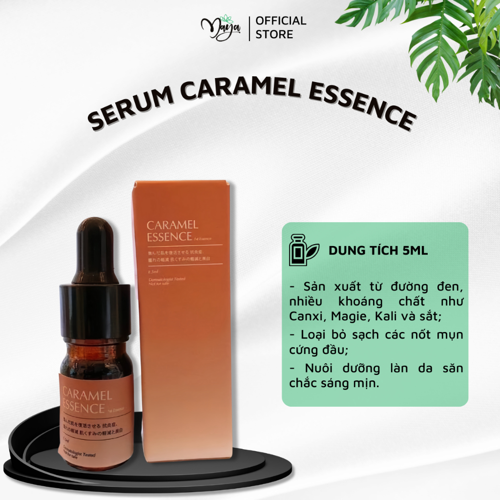 Serum Caramel Essence 5ml Nhật Bản, Serum giảm thâm mụn cho da trắng se khít lỗ chân lông