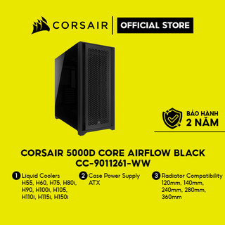 Case máy tính Corsair 5000D Core Airflow Black CC-9011261-WW