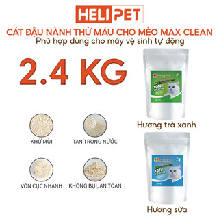  Cát mèo cát đậu nành Max Clean thử nước tiểu  mèo có chứa máu tạp - HELIPET