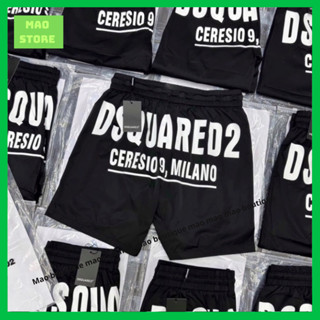 Quần Gió Nam Dsq2 Đen Trơn In Chữ Dsquared2 Milano Trắng Mặt Sau . Quần Short Cho Các Boy Phố Đi Biển Đi Du Lịch 2023