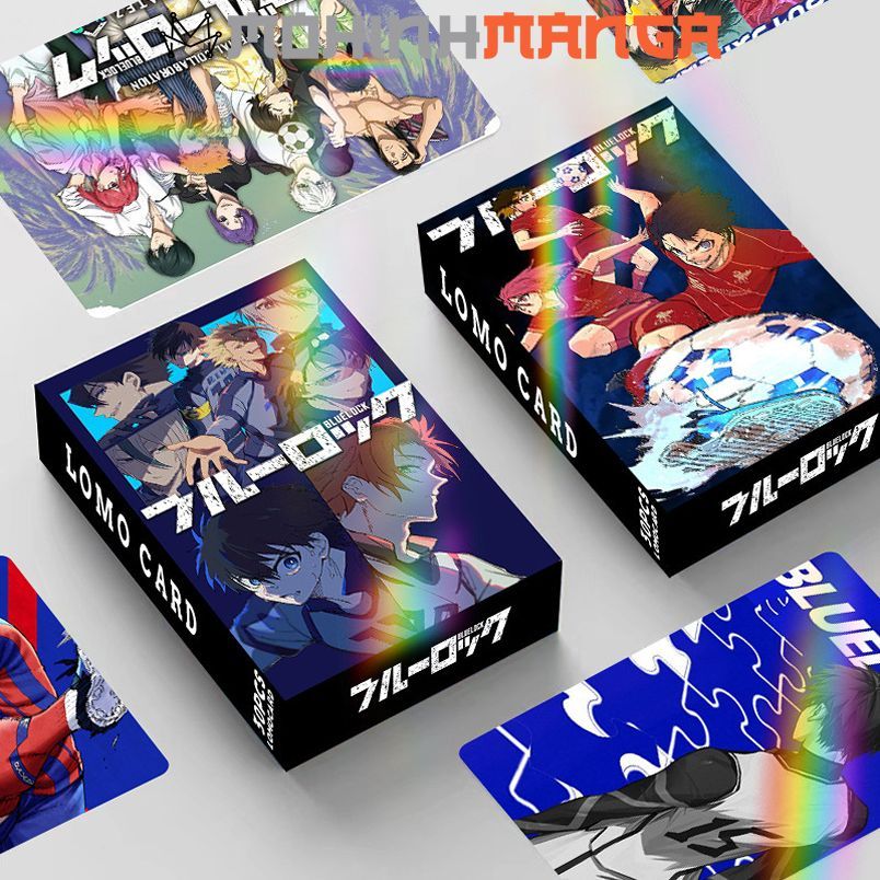Lomo card hộp 30 thẻ Blue Lock in 2 mặt ánh Hologram Isagi Yoichi Hyoma Chigiri Meguru Bachira Kenyu