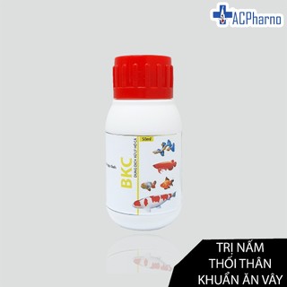 Thuốc phòng và trị thối thân, vây, khuẩn ăn đuôi, nấm trắng cho cá bảy màu, trên guppy, cá vàng, cá cảnh - BKC 50ml