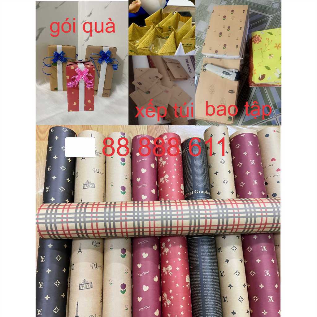 giấy gói quà, combo 25 tờ 52 x 72 cm