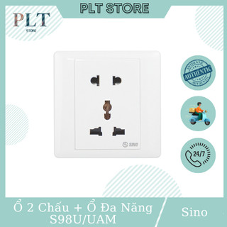  Ổ Cắm 2 Chấu Và Ổ Cắm Đa Năng Vuông 16A Sino S98U UAM Dòng S98 