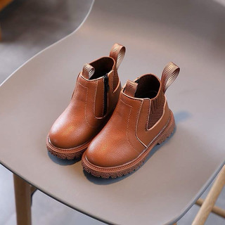 Boot da trơn cổ trơn 2 màu cho bé