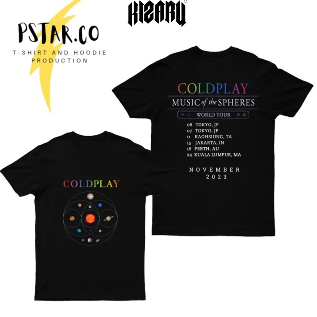 Áo thun Kaos Coldplay Tour Indonesia 2023 ngắn tay