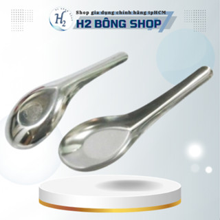 Thìa ăn cơm inox set 10 cái, Muỗng ăn cơm, ăn phở cán tròn