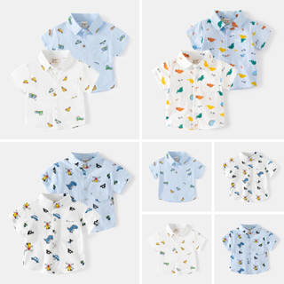 BST áo bé trai sơ mi khủng long, ô tô WELLKIDS đáng yêu thời trang trẻ em từ 2-7 tuổi