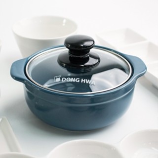 Nồi đất size mini kho quẹt, kho cá, kho thịt nắp kính men xanh Navi - 701/702