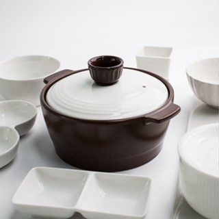 Nồi đất kho thịt nắp sứ trắng Hàn Quốc- PT1.160/ PT1.180/ PT1.200