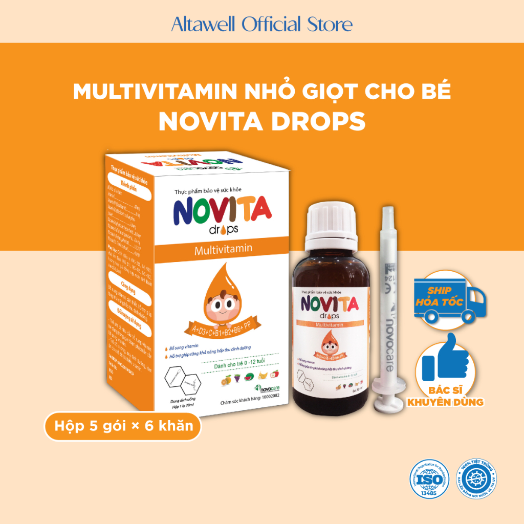 Vitamin Cho Bé Novita Drops - Bổ Sung Vitamin, Phục Hồi Sức Khỏe