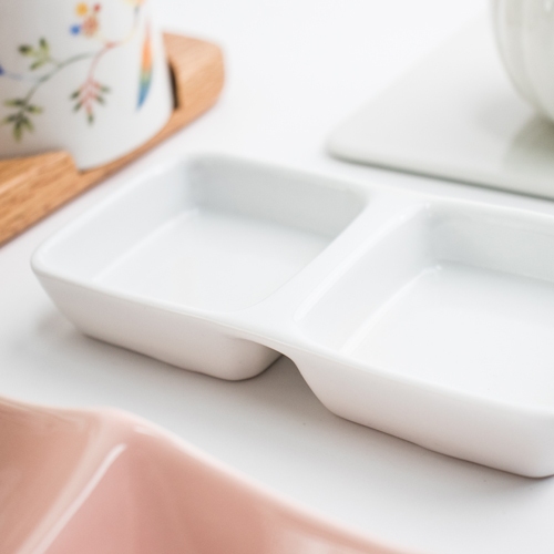 Dĩa chấm sứ 2 ngăn  - MD007