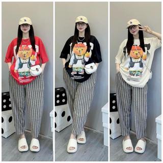 Áo phông cotton khô 3158- cô gái in 2 mặt Bea (40-70kg)