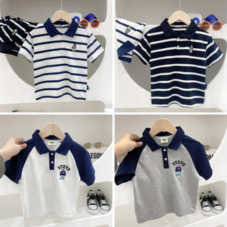 BST áo bé trai polo thêu gấu WELLKIDS thời trang trẻ em 2-7 tuổi