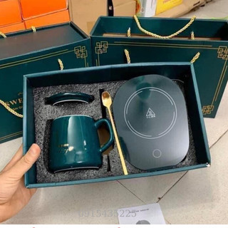 Bộ Hâm Nóng💓💓 Cốc Hâm Nóng đồ uống kèm đế điện, Bộ Cốc sứ kèm đế điện hâm nóng trà, cafe+ Tặng kèm thìa