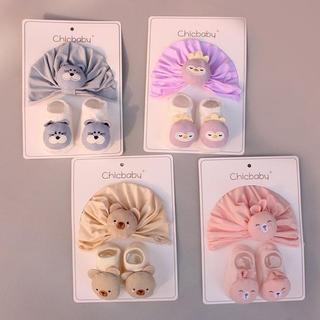 Set mũ turban kèm tất len hình thú chicbaby cho bé sơ sinh đến 6 tháng