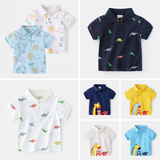 BST áo bé trai polo khủng long WELLKIDS thời trang trẻ em từ 2-7 tuổi