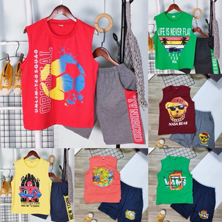 Đồ bộ sát nách thun coton 4 chiều đẹp size đại cồ cho bé trai