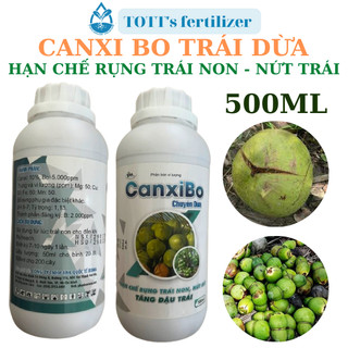 Canxi bo chống rụng trái dừa, TOTT's fertilizer, chai 500ml, tăng đậu hoa cái, đậu trái, giảm rụng trái, rụng trái