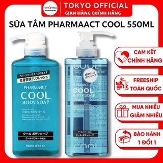  Sữa Tắm Cho Nam Hương Bạc Hà Mát Lạnh Pharmaact Cool Body Soap 550ml Nội Địa Nhật | Tokyo Official 