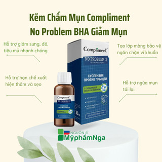 Kẽm chấm mụn Compliment No Problem BHA giảm sưng, gom khô cồi mụn 30ml