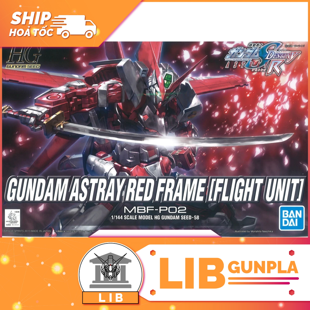 Đồ chơi mô hình lắp ráp Gundam Bandai HG SEED 1/144 Gundam SEED - Gundam Astray Red Frame Flight Uni