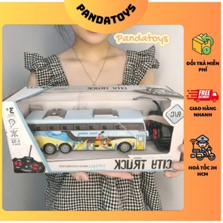 Đồ chơi xe điều khiển ô tô xe buýt school bus cho trẻ em mở được cửa, có đèn, âm thanh