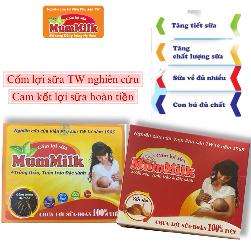 Cốm mummilk lợi sữa Đông Trùng Hạ Thảo & Cốm Mummilk Lợi Sữa Yến Sào