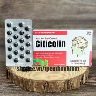 Hoạt huyết dưỡng não Citicolin giúp bổ não, tăng cường tuần hoàn não, giảm tai biến - Hộp 100 viên