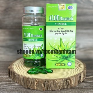 Tinh dầu lô hội Aloe Vera Roxtech bổ sung vitamin e giúp đẹp da, chống lão hoá, trẻ hoá da - Chai 60 viên