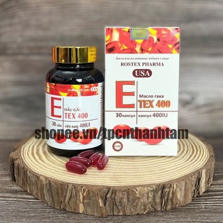 (CHAI) Vitamin E ĐỎ E TEX 400 hỗ trợ làm đẹp da, trắng sáng da, chống lão hoá - Hộp 30 viên