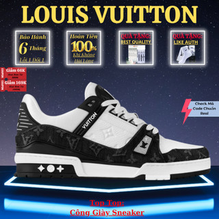 Giày Sneaker _LV Trainer Đen Trắng, Louis Vuitton Trainer Black White, Giày LV Louis Vuitton Bản Cao Cấp - Công GSneaker