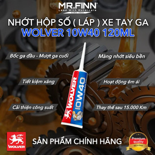 Nhớt hộp số xe tay ga - Wolver 10w40 Fully Synthetic 120ml