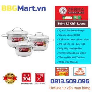 Bộ nồi 3 đáy zebra extra infinity ii - 180828