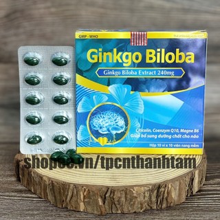 (Xanh Dương) Viên uống bổ não GINKGO 240 giúp tăng cường trí nhớ, tăng tuần hoàn máu não, ngừa tai biến – HỘP 100 viên