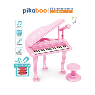 Đồ chơi đàn Piano công chúa màu hồng cao cấp cho bé Pikaboo cỡ to đại có ghế ngồi kèm micro chuẩn âm